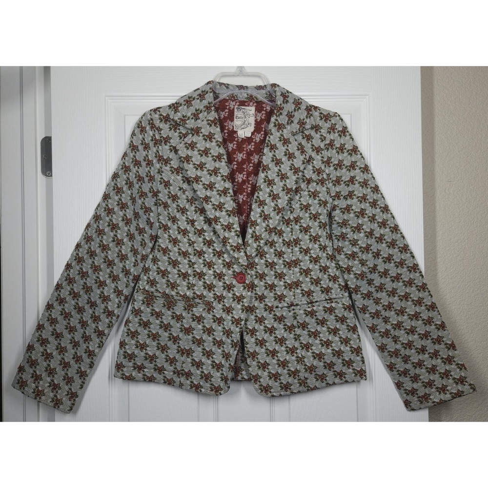 Tulle Original Clothing Floral Tapestry Blazer Women's M Academia Officecore